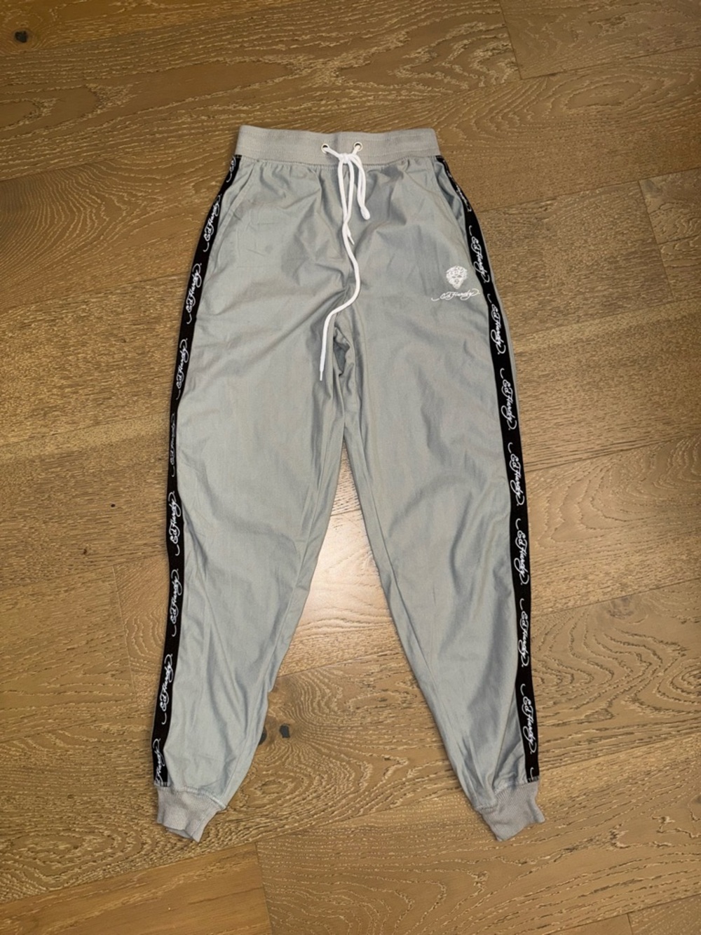 Ed Hardy Light Gray Sweatpants‎ with Black Side Tape